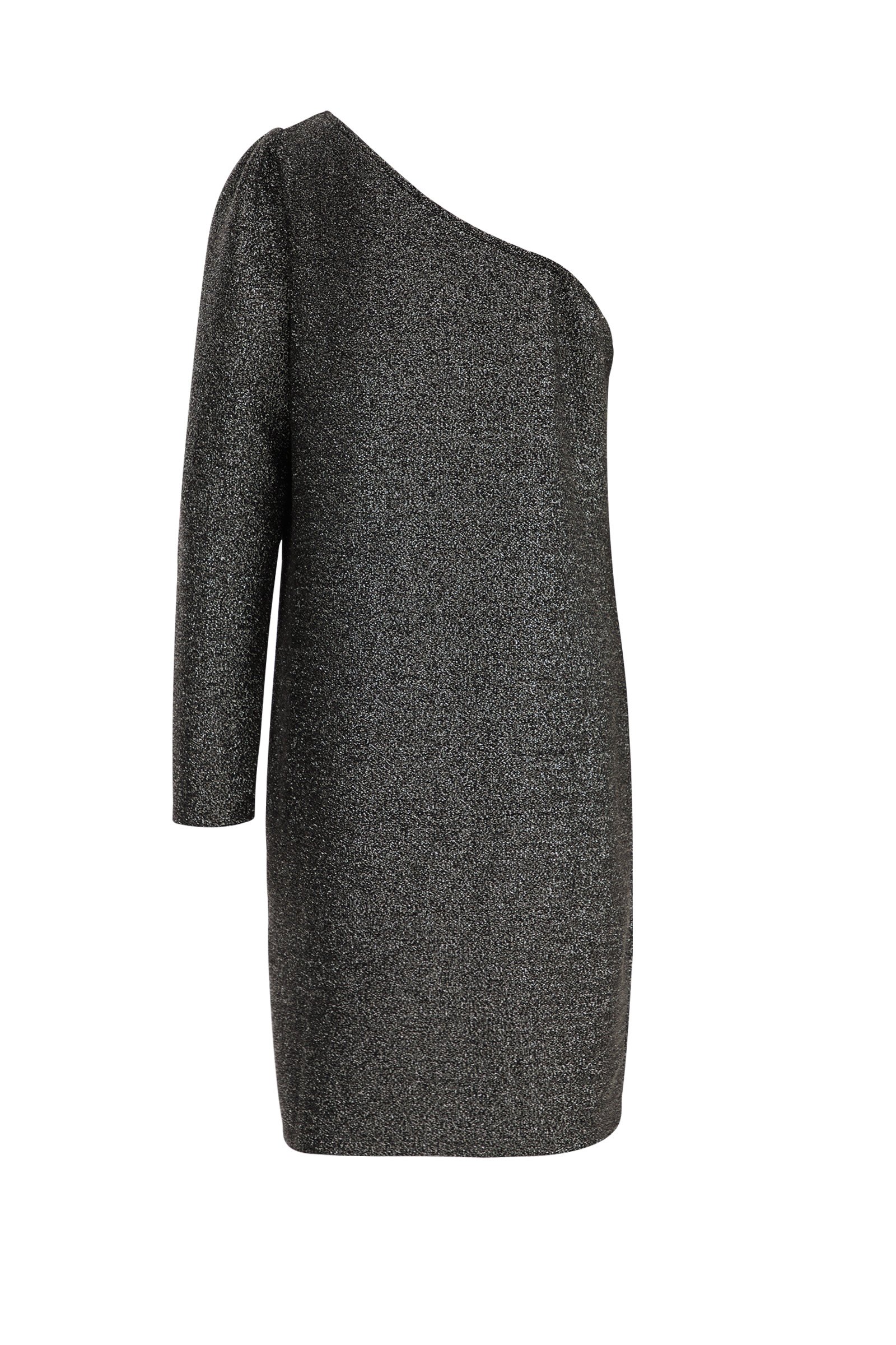 Meisjes one-schoulder jurk met glittergaren WE Fashion Zilver