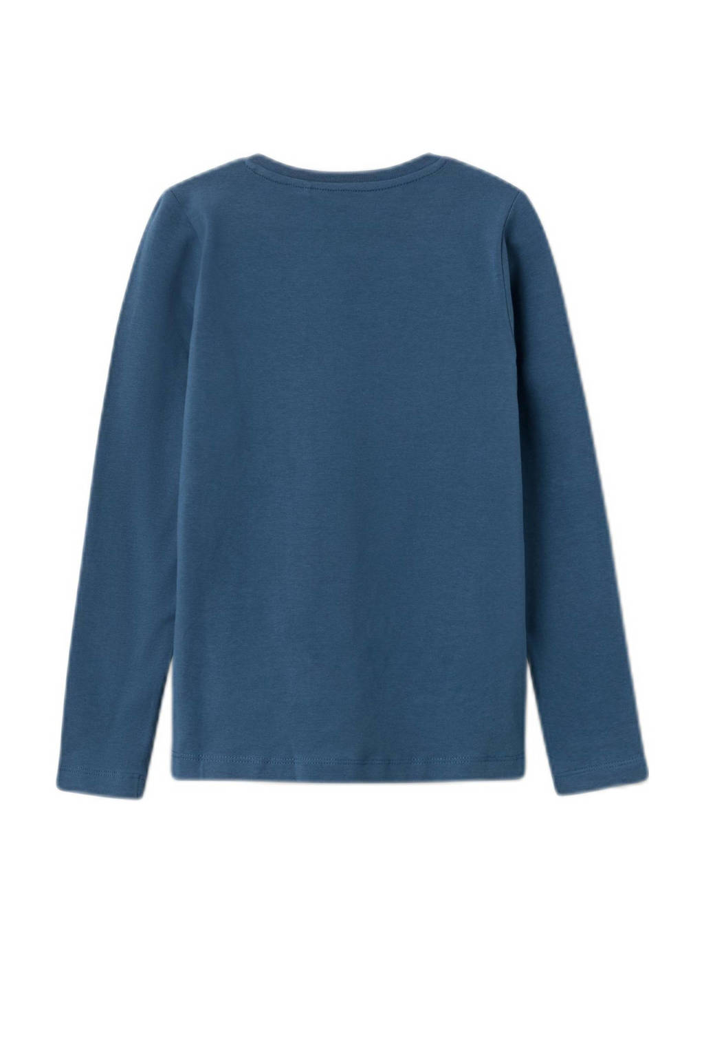 NAME IT longsleeve NKFLINSTAR met printopdruk en pailletten donkerblauw