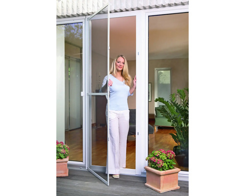 tesa Insect Stop Comfort hordeur, aluminium frame, wit, 100x220 cm