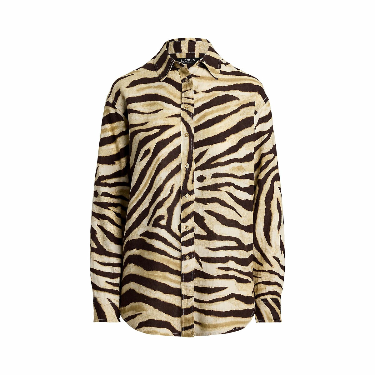 LAUREN RALPH LAUREN<br>Camisa de linho de manga comprida