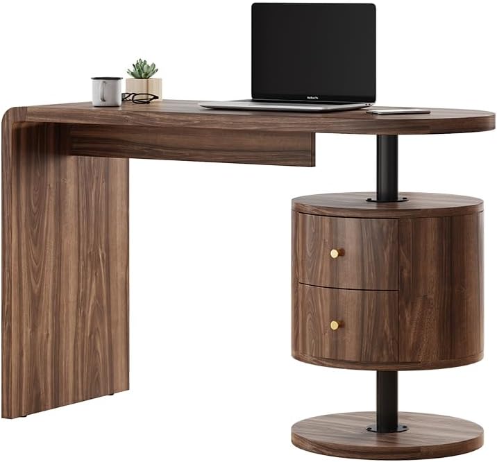 Vicco Schreibtisch Lara, Eiche rustikal, 120 x 50 cm mit 2 Schubladen