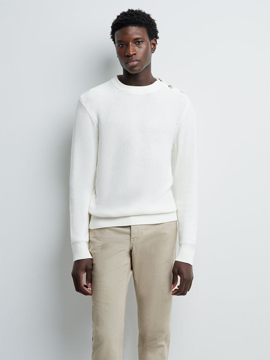 Pull col rond en coton