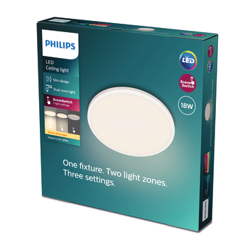Philips plafonnière Ozziet wit 1x18w
