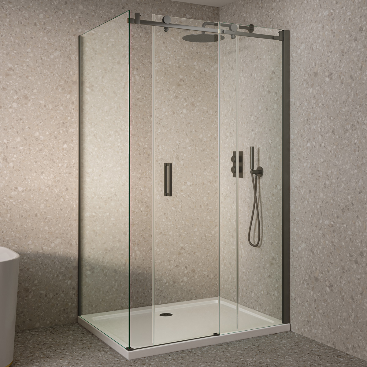 Saniclear Supreme glaswand voor zijwand 80cm