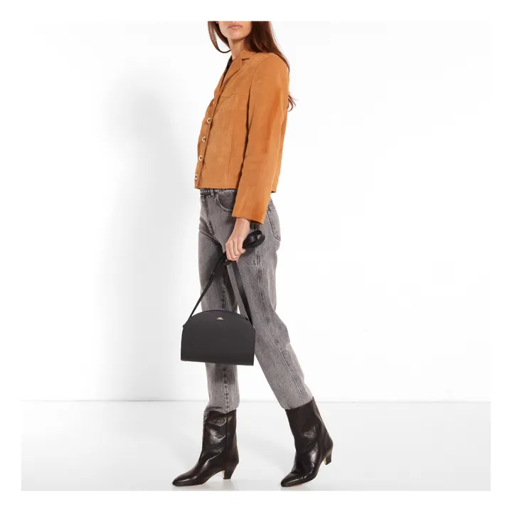 A.P.C. Sac Demi Lune Cuir Embossé | Noir