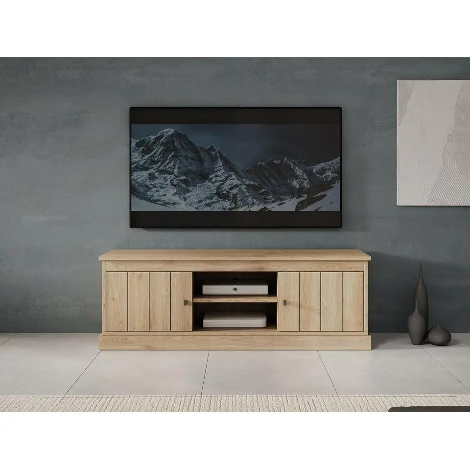 Meubella - TV-Meubel Vince - Eiken - 155 cm