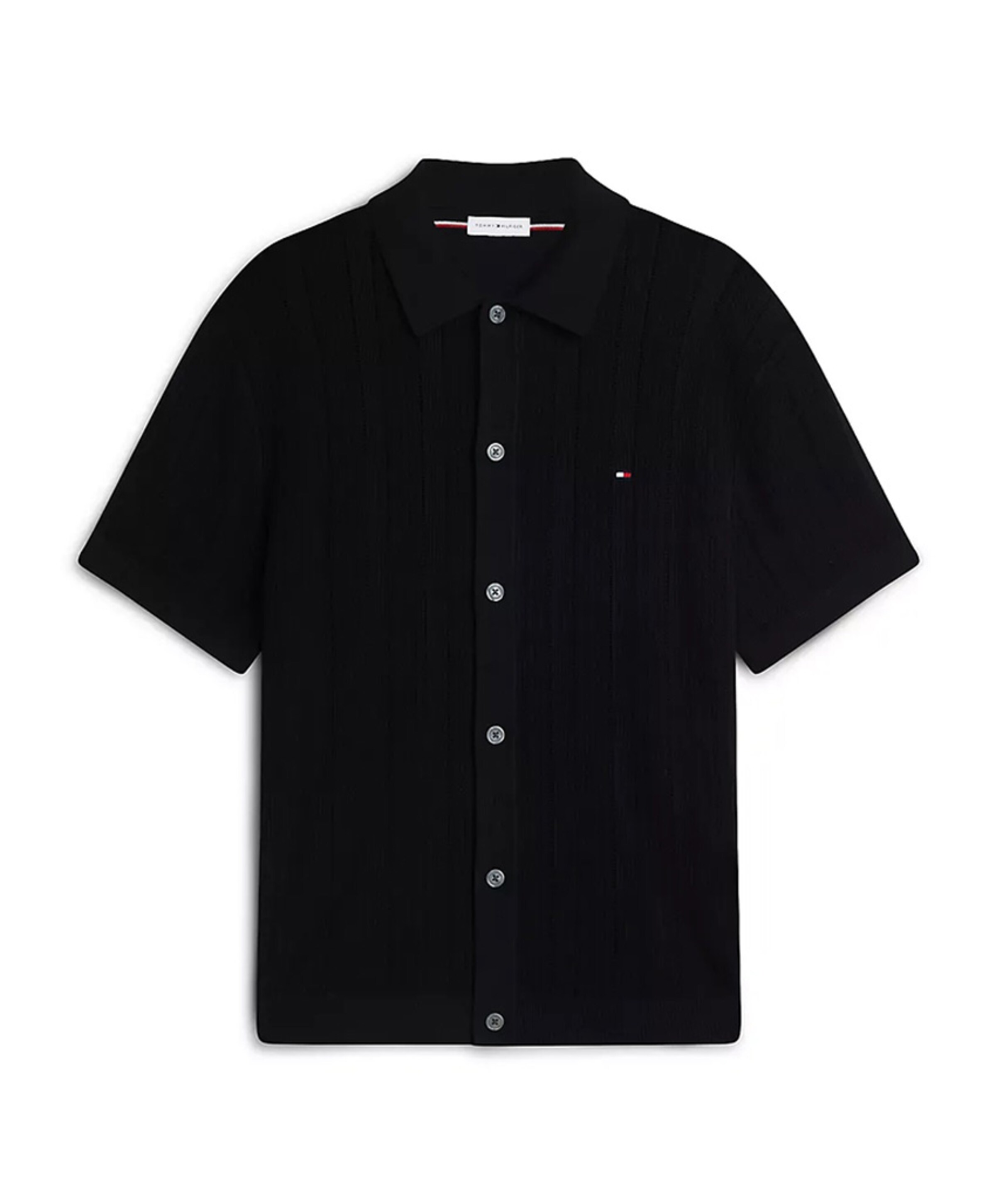 Tommy Hilfiger Heren overhemd korte mouw zwart