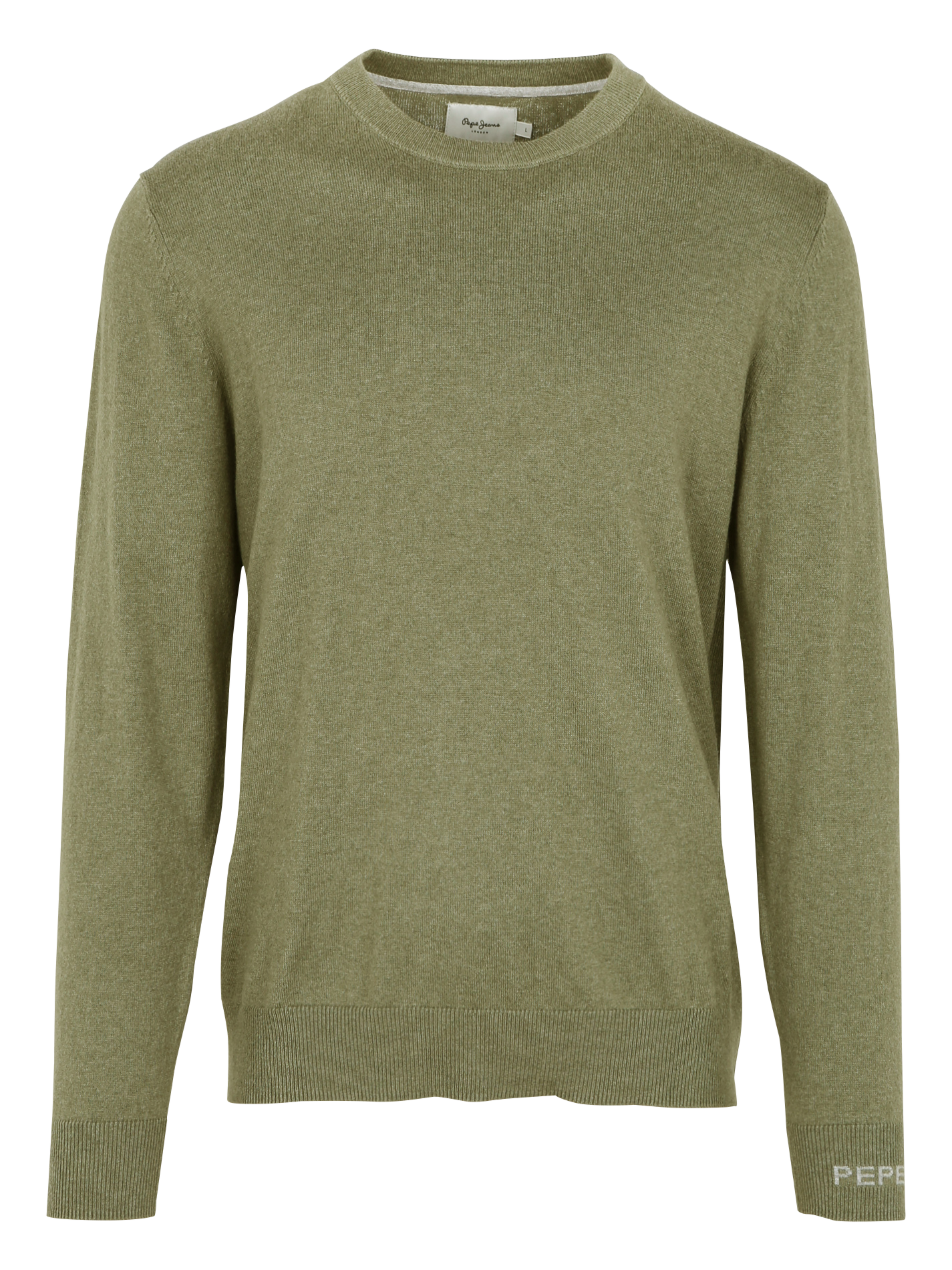 NEW ANDRE - Pull col rond droit en coton et laine mélangé | Vert