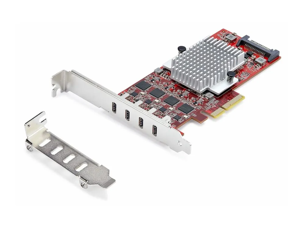StarTech.com 4-Port USB Type-C PCIe Card, USB-C 10Gb, 4x Controllers, TAA - USB-adapter - PCIe 3.0 x4 - USB-C 3.2 Gen 2 x 4 - TAA-kompatibel