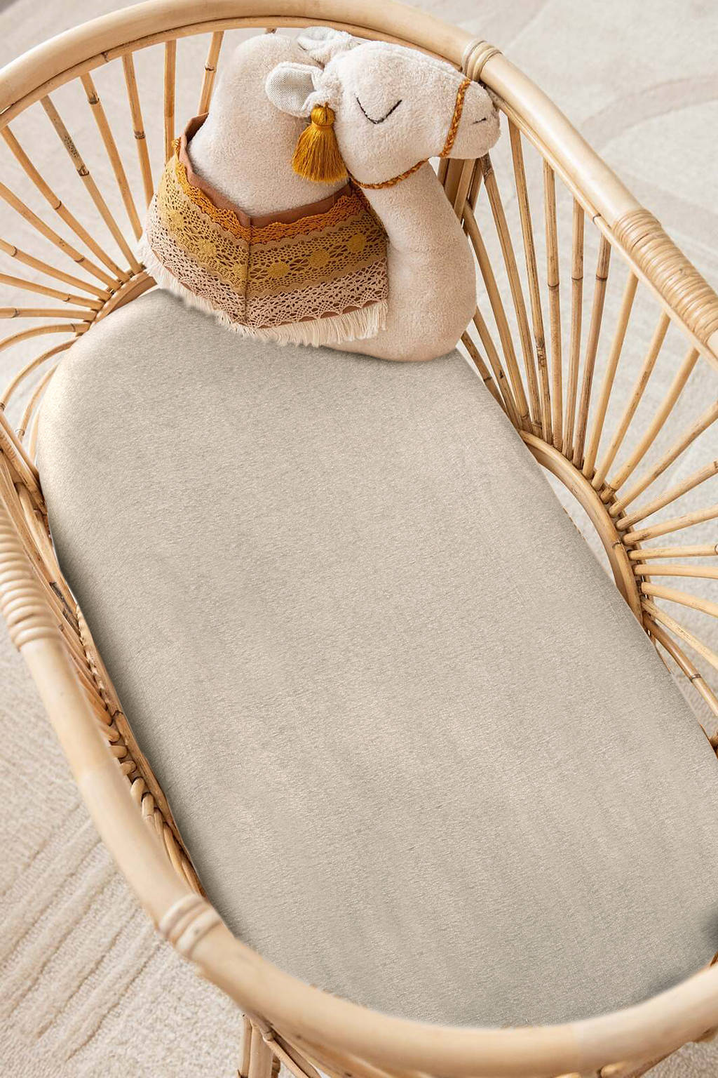wieg hoeslaken jersey 40x80 beige