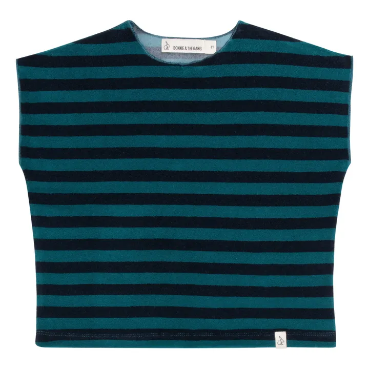 Bonnie & The Gang T-shirt Mil Rayé Coton Bio | Bleu Vert