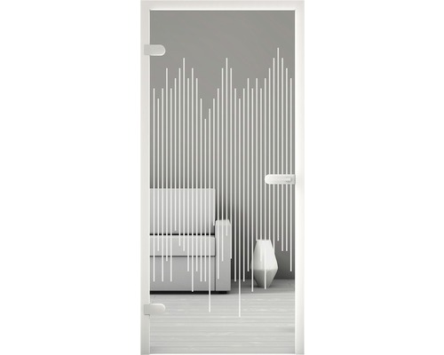 Pertura glazen deur Mynd Lines 02 satijn finish 70,9 x 197,2 x 0,8 cm DIN Links