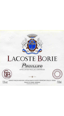 Lacoste Borie Second vin du Château Grand-Puy Lacoste 2014 Pauillac Rouge