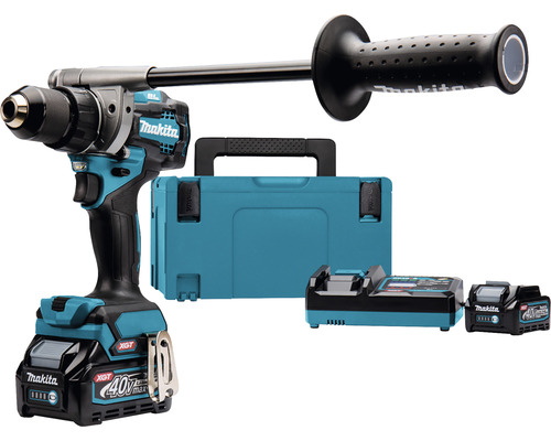 Makita XGT® DF001GD201 40V accuboormachine, inclusief 2 accu's (2,5 Ah), lader en MAKPAC maat 3 koffer.