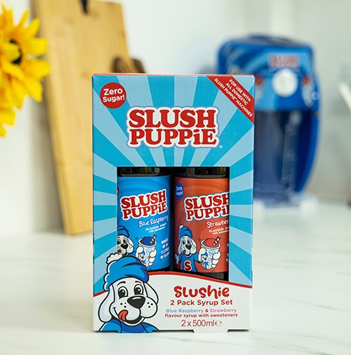 SLUSH PUPPiE Zero Sugar 2 pack Syrups – Blue Raspberry & Strawberry – 500ml