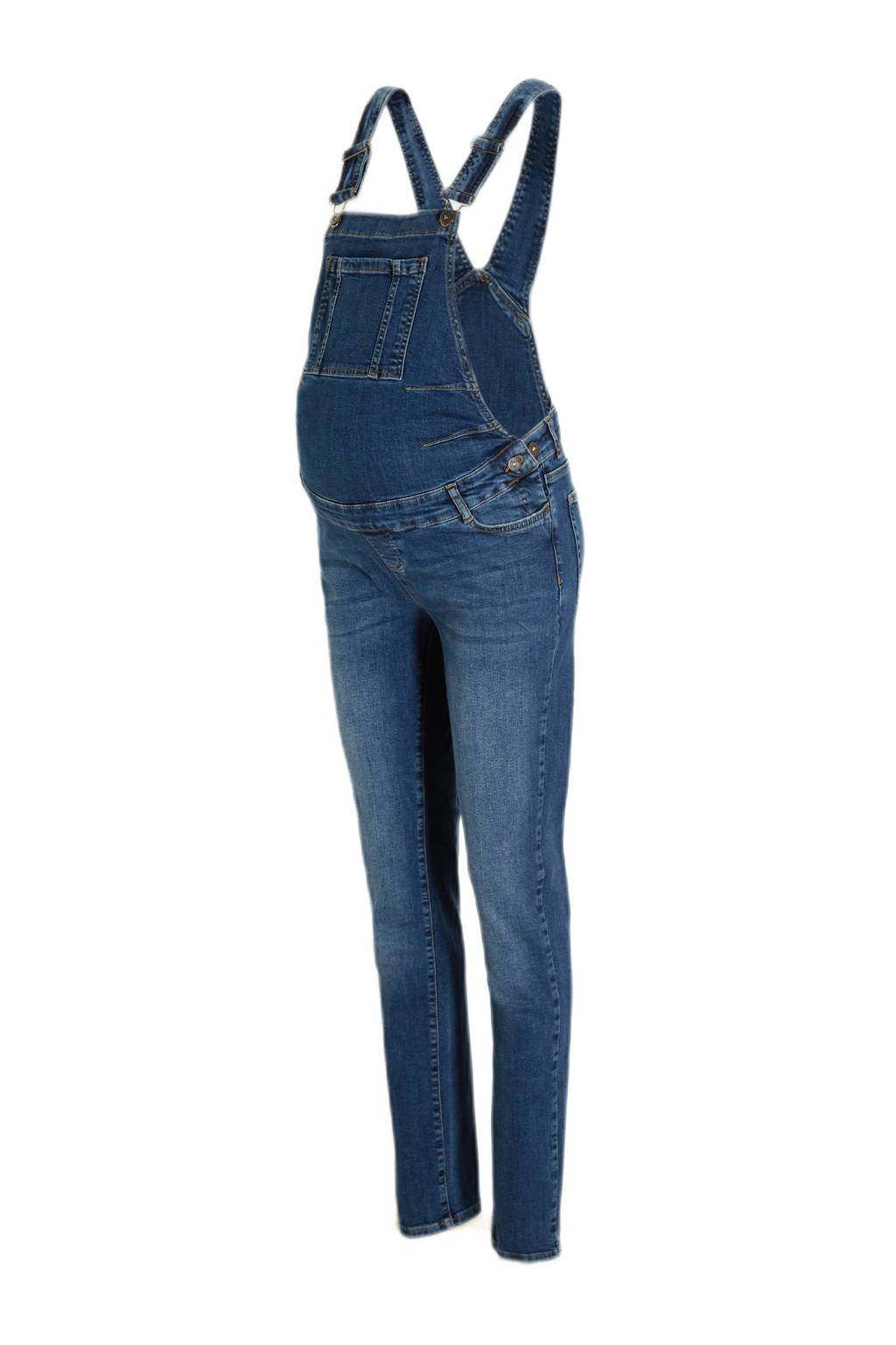 LOVE2WAIT regular fit zwangerschapstuinbroek stonewashed