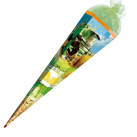 Roth Schultüte Mähdrescher mit Tüllverschluss, 85 cm, eckig