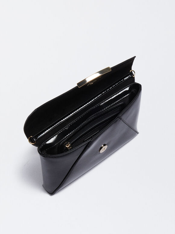 Bolso De Mano De Fiesta De Charol - Negro