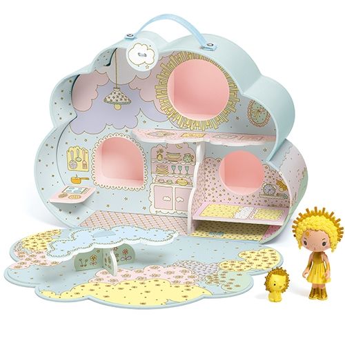 Djeco tinyly draagbaar poppenhuis - sunny & mia
