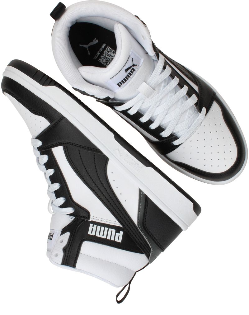 Puma Rebound V6 Mid Sneakers Zwart Jongens