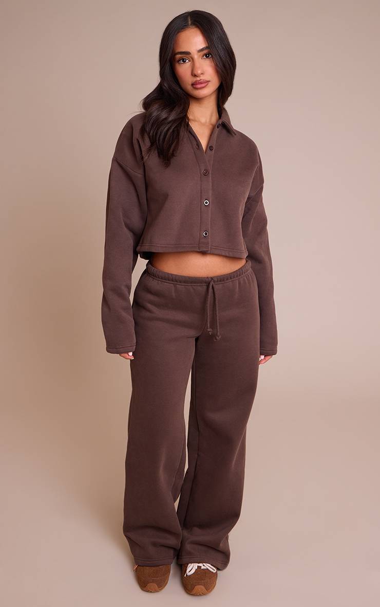Chocolat Jogging Petite Taille Fine Jambe Droite