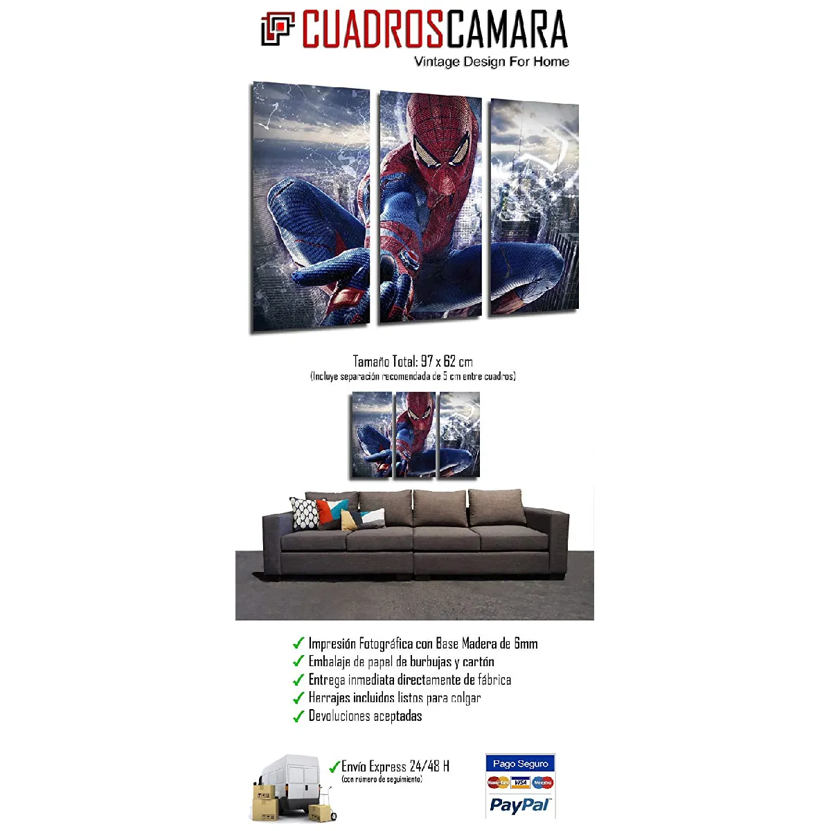 Cadre photo Poster Multicolore 97 x 62 cm