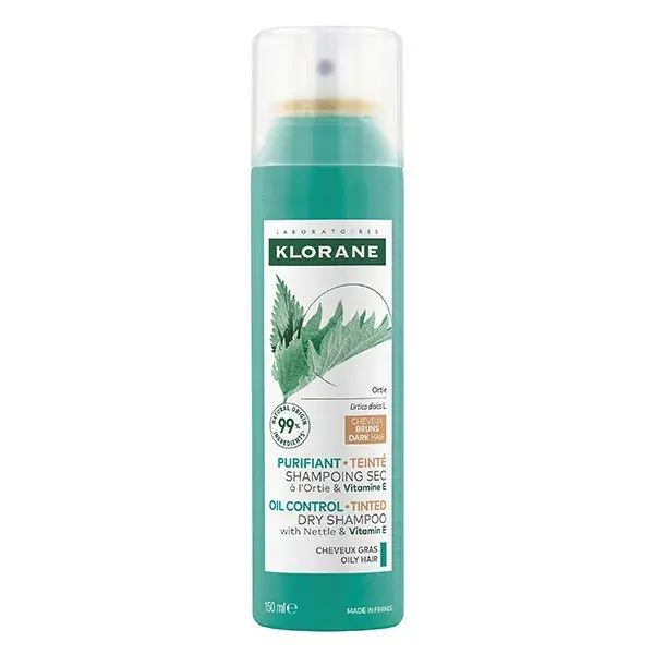 Shampoo a seco Klorane Urtiga Seborregulador para Cabelos Castanhos 150ml