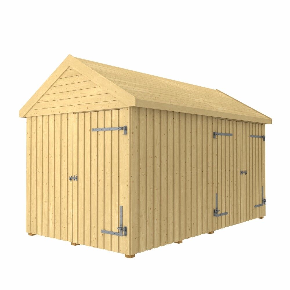 REDSKAPSBOD PLUS CLASSIC MULTI MED ENKEL OG DOBBELDØR UBEHANDLET 10M²