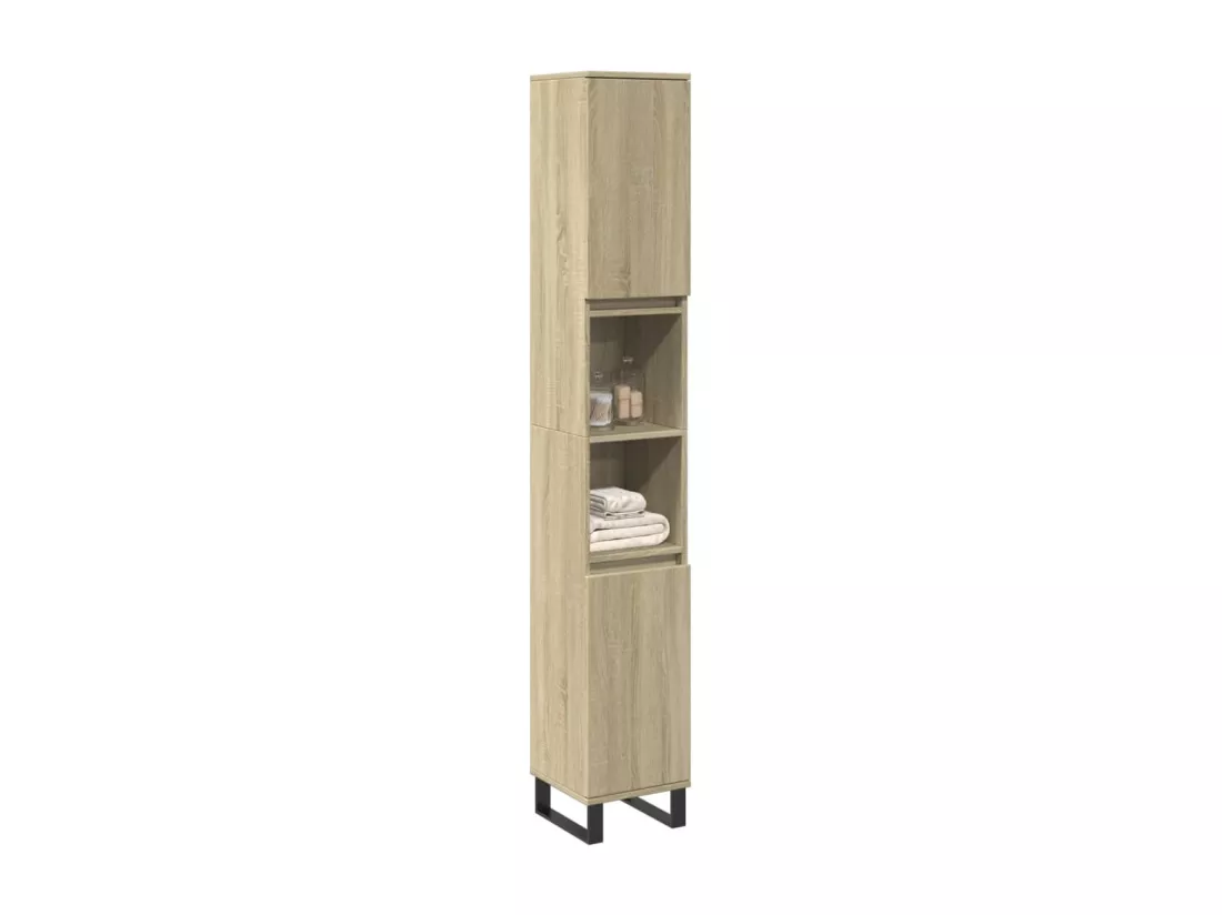 Armoire salle de bain chêne sonoma 30x30x190 cm