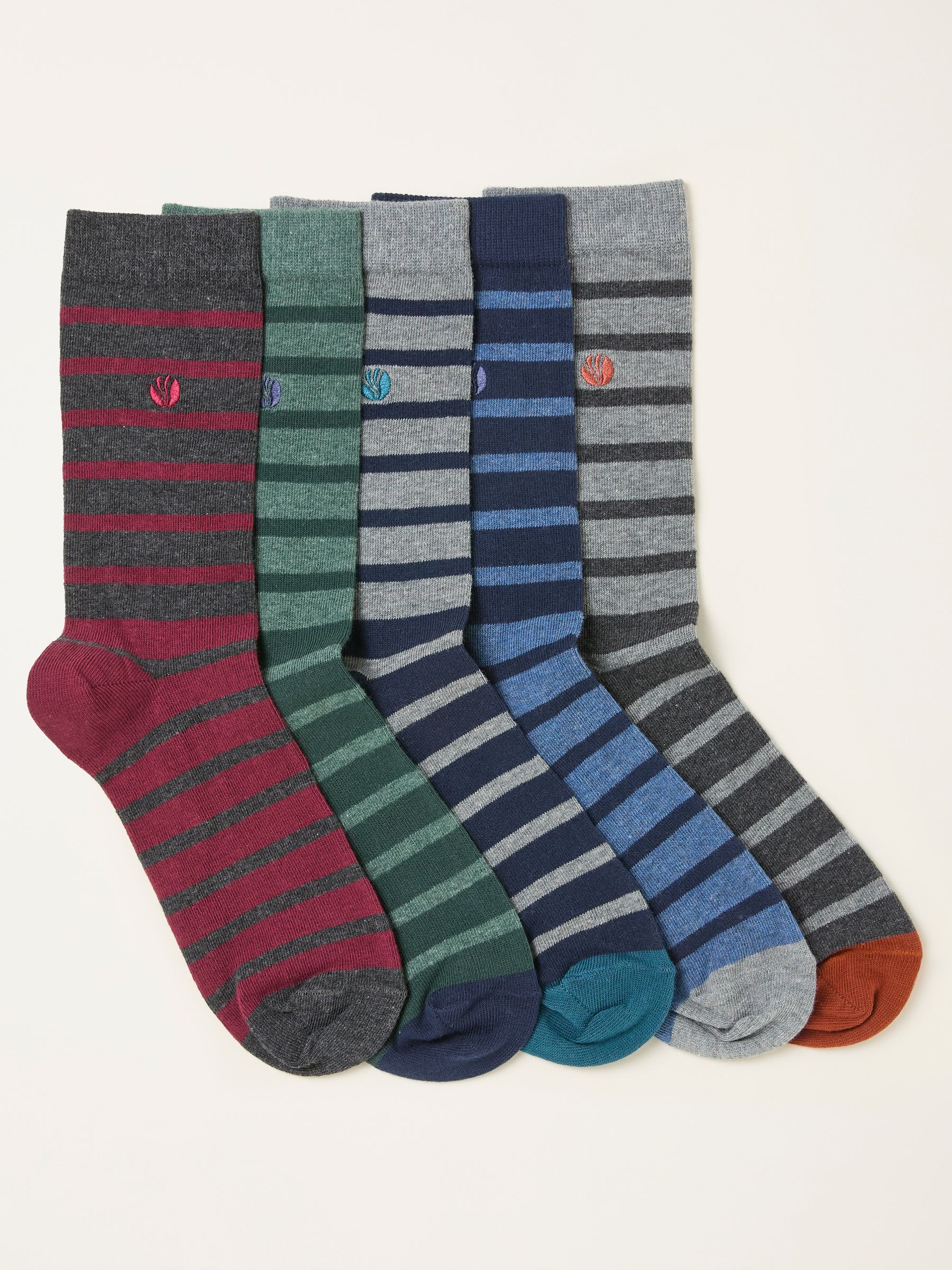 FatFace 5 Pairs of Stripe Socks