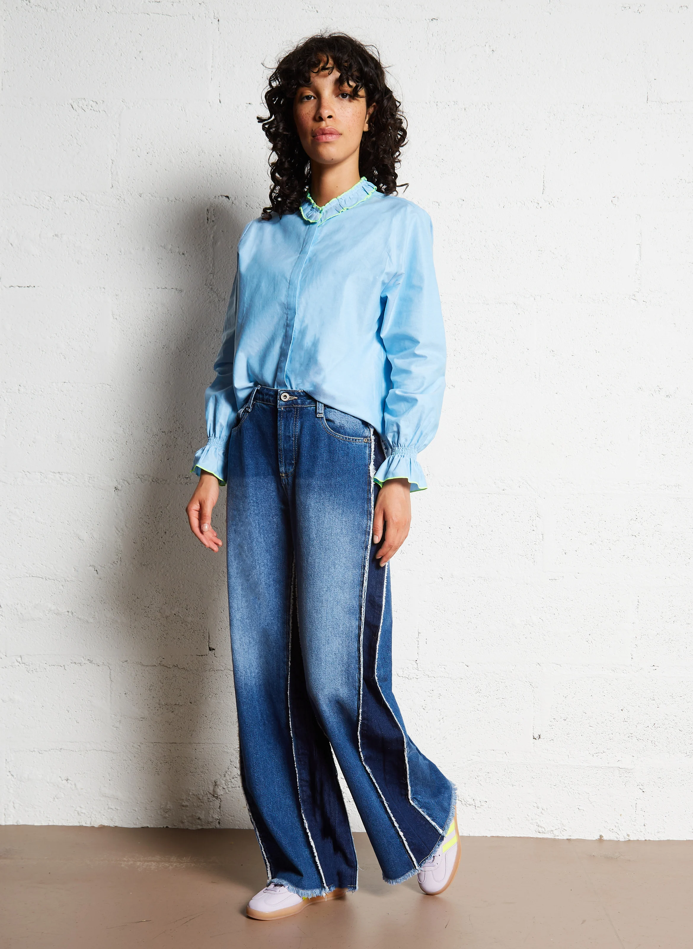 Jean droit en coton | Bleu