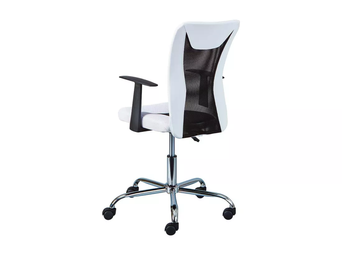 DEANA - Fauteuil de Bureau sur Roulettes Blanc et Noir