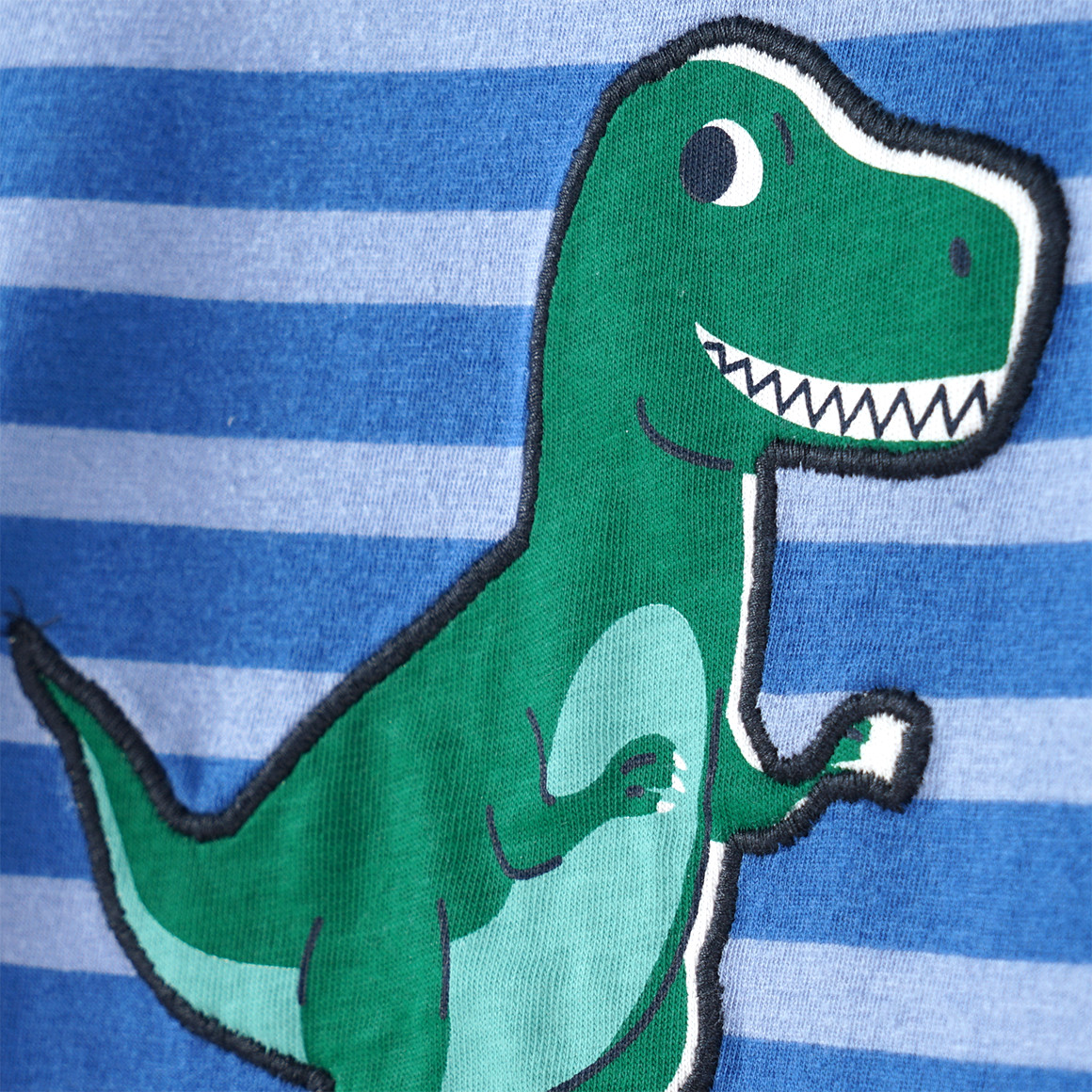 Topomini Baby Langarmshirt mit Dino-Applikation blau / hellblau