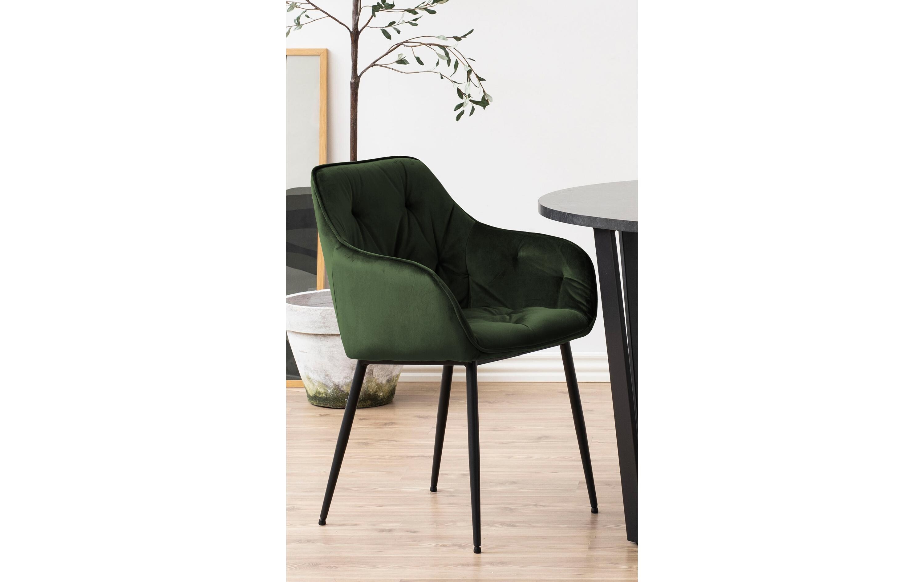 Stuhl Brooke, 2 Stück Forest Green<br>Esszimmerstühle mit Armlehne