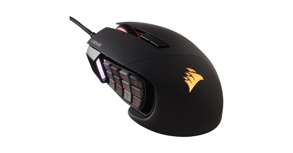 CorsairScimitar RGB ELITE gaming muis  (Zwart, 18.000 dpi, RGB leds)