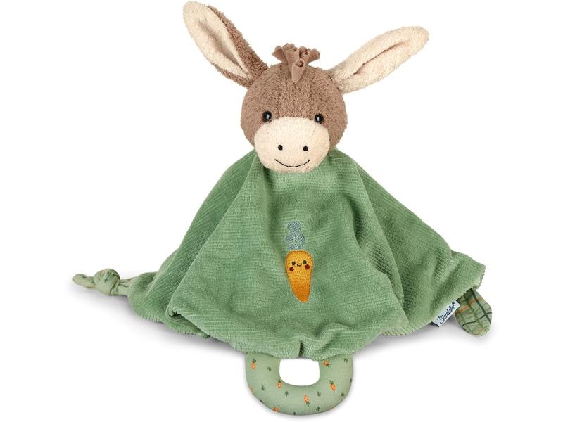 Sterntaler Schmusetuch Esel Emmilius Gr. M 23 cm grosses Schnuffeltuch aus softem Struktur-Nicki und Flauschstoff