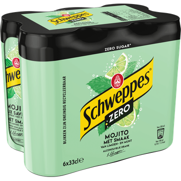 Schweppes Alcoholvrije Drank Zero Mojito met Smaak van Limoen- en Munt 6 x 330ML