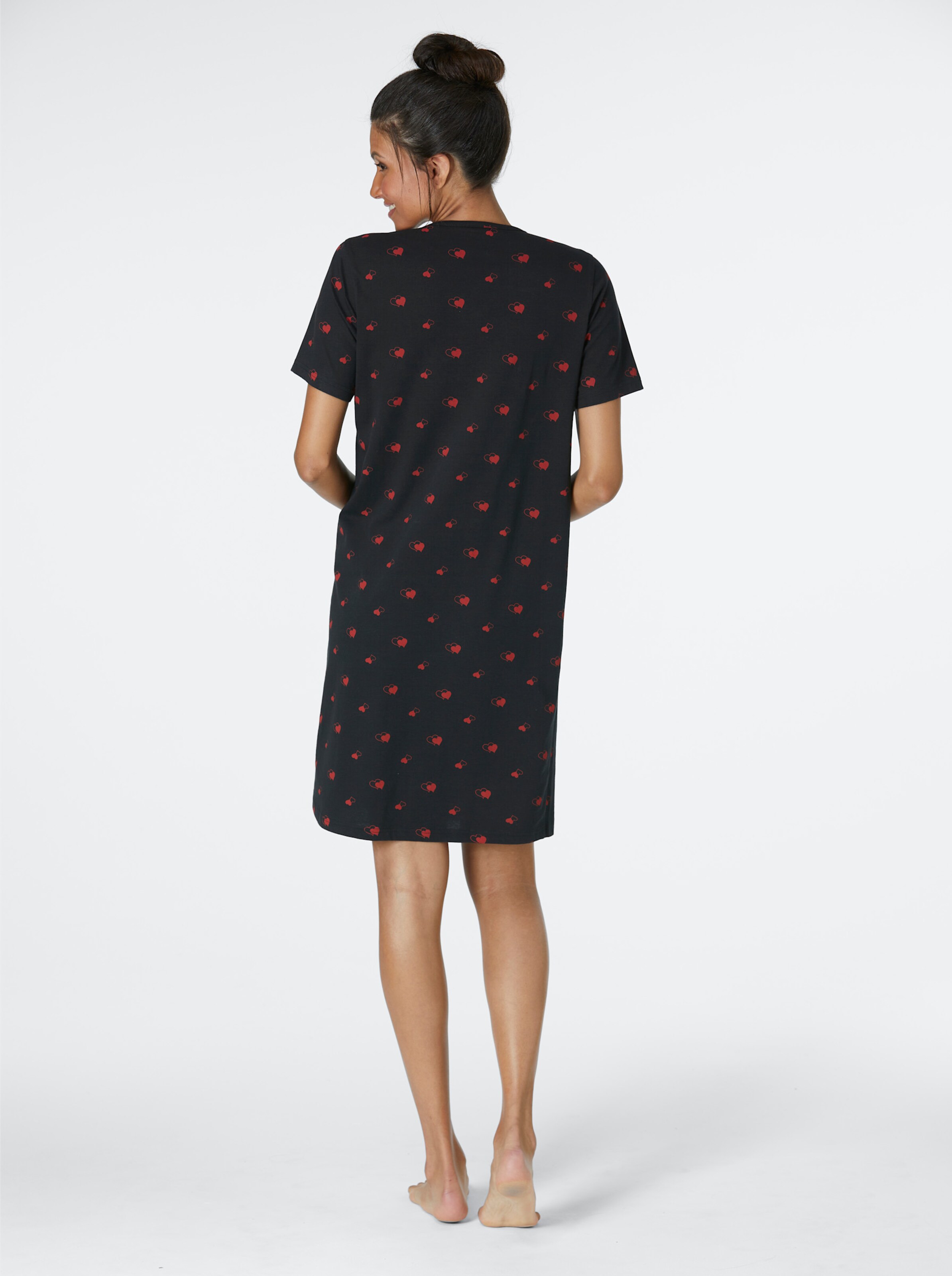 wäschepur Sleepshirts in rot + schwarz