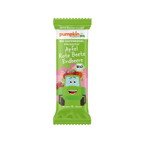 Pumpkin Organics/ Bio Haferriegel mit Apfel, Rote Beete & Erdbeere