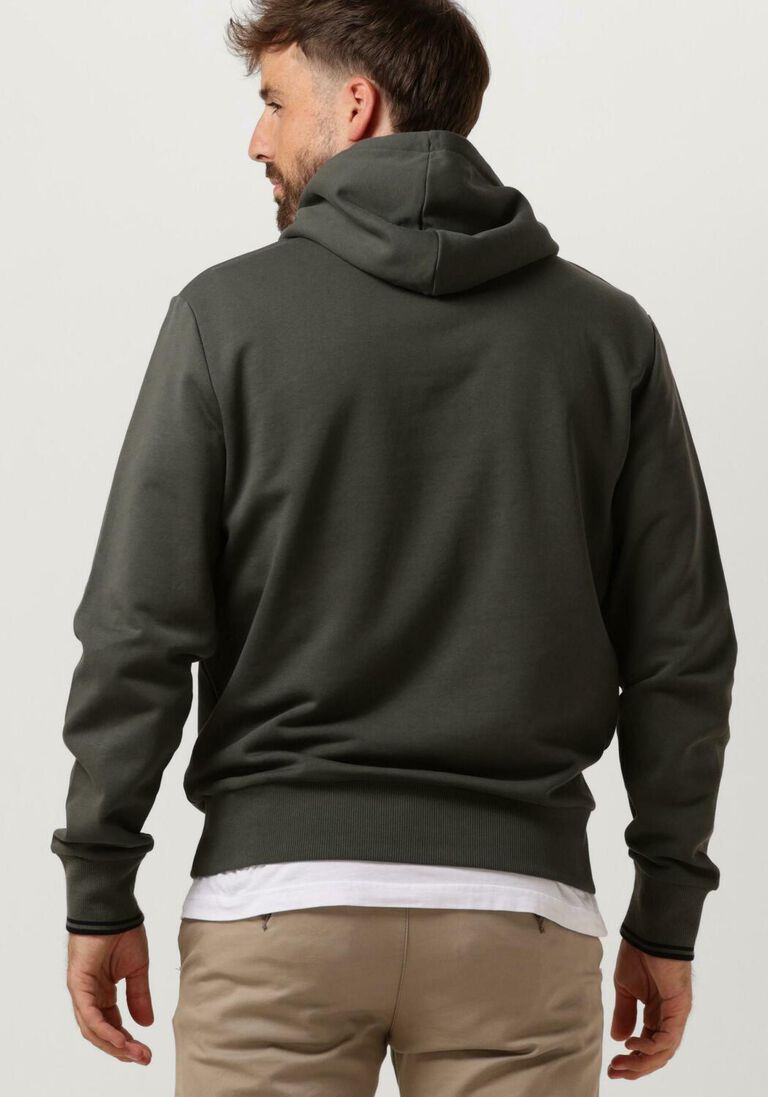 FRED PERRY olijf fred perry sweater tipped hooded sweatshirt
