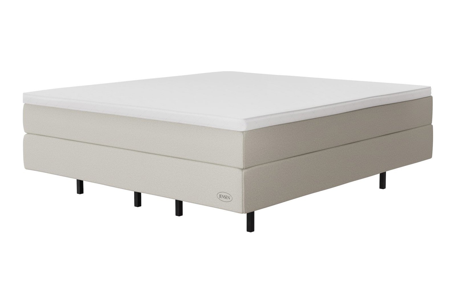 Opal Exact kontinental 210x210 cm Tekstil 185 sand, 2 Exact, medium/medium, seamless, Sleep III overmadrass og Flying Optics 18 cm