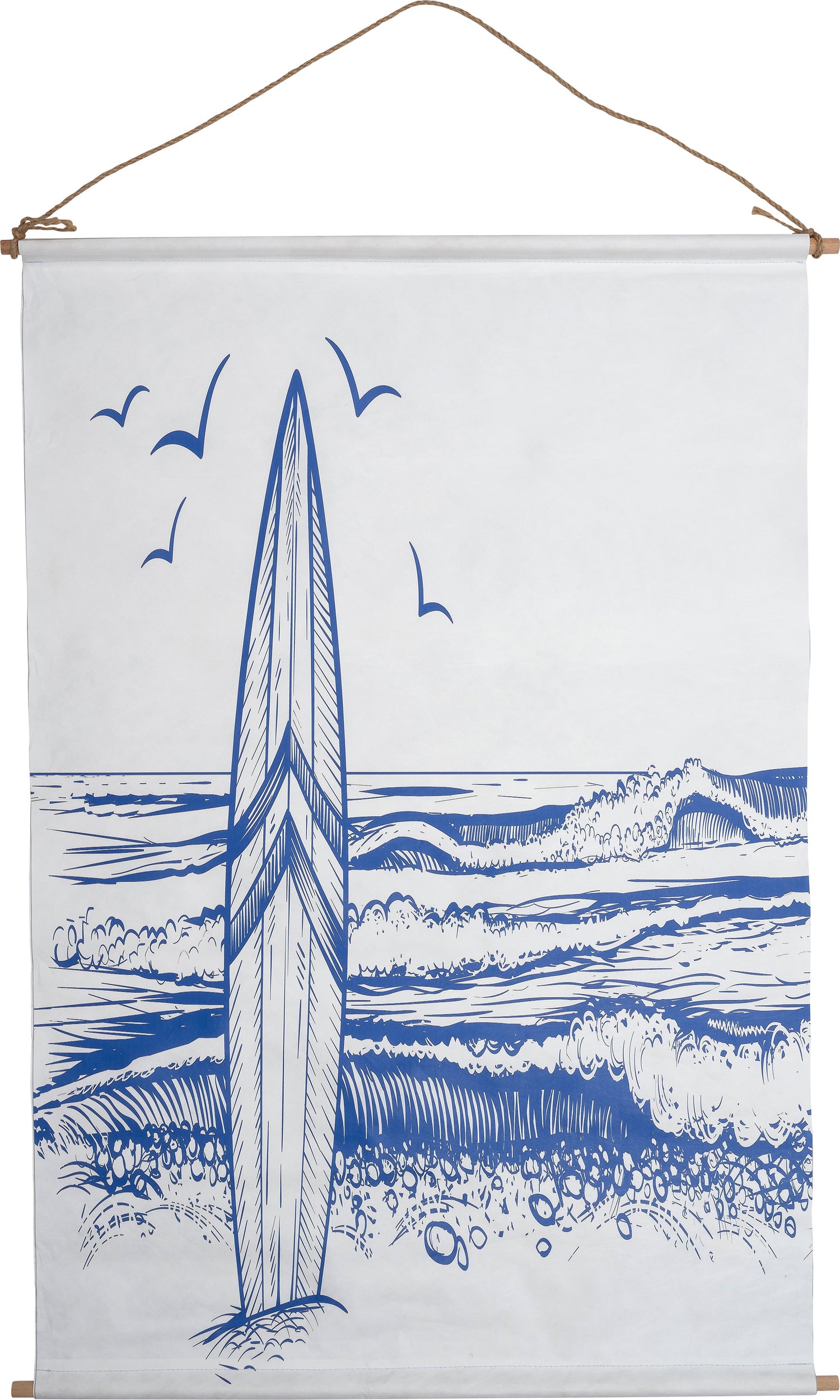 Intratuin tuinschilderij Sunny surf blauw / wit 90 x 60 x 1 cm