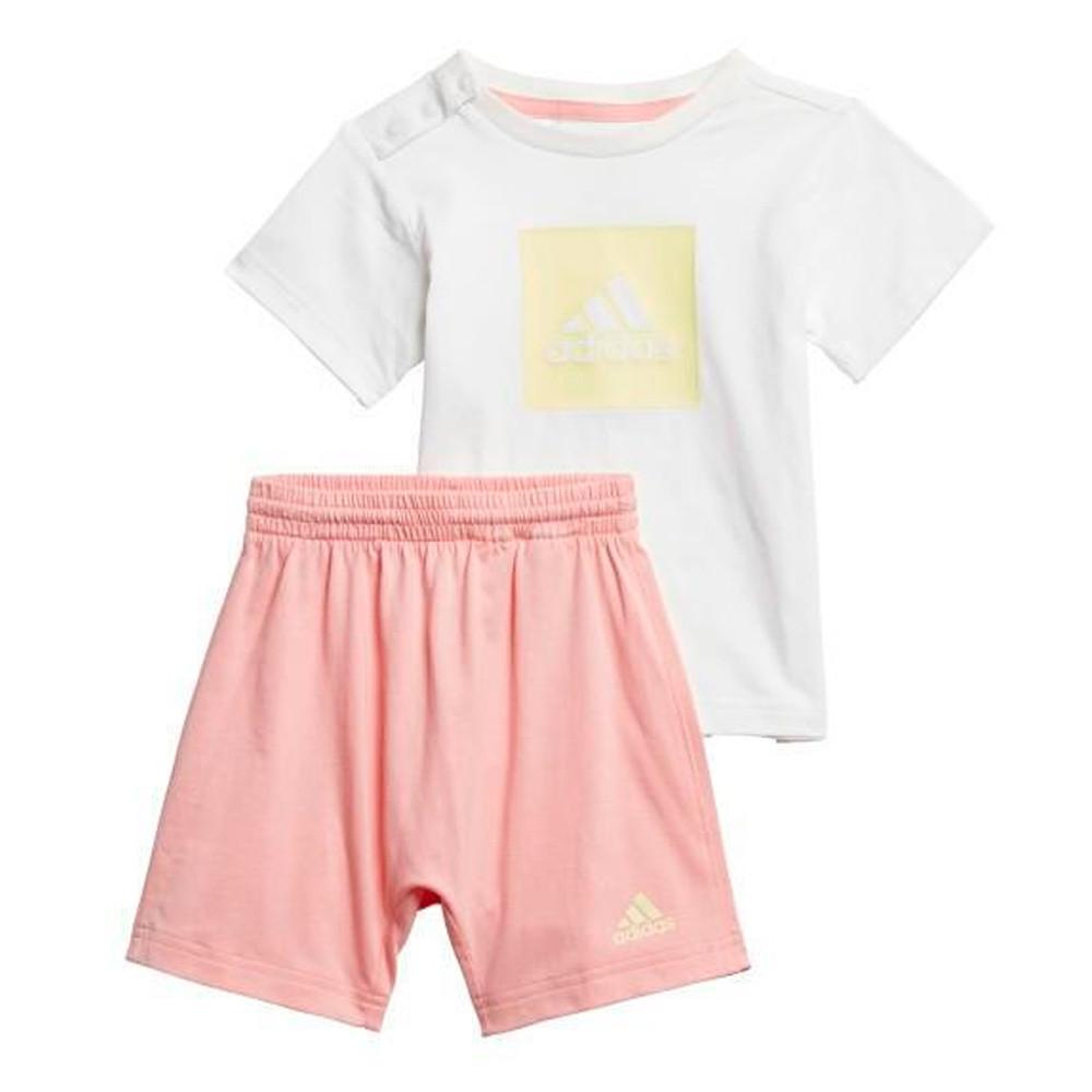 Adidas Ensemble Blanc/Rose Bébé Adidas Logo Summer