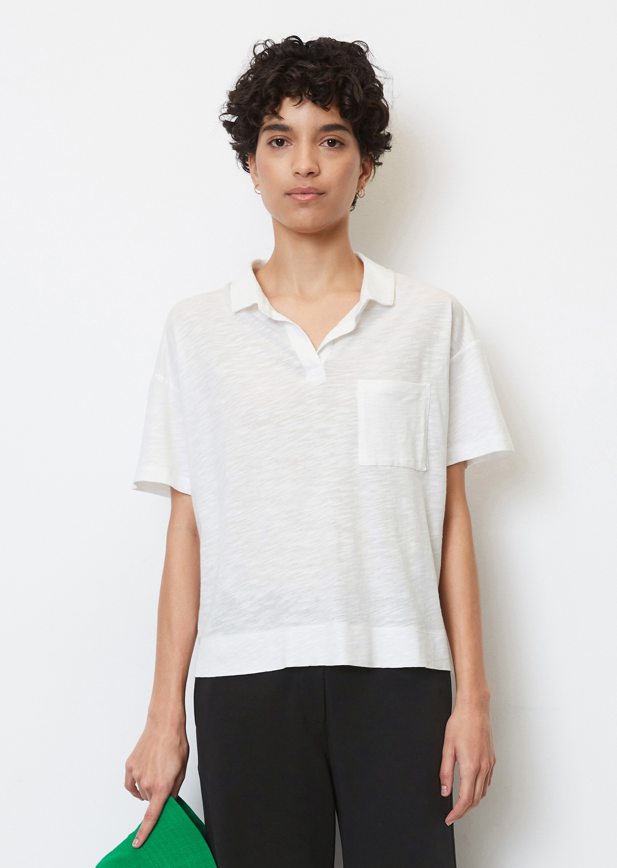 Slub-Jersey-Poloshirtaus Baumwolle-Viskose-Mix