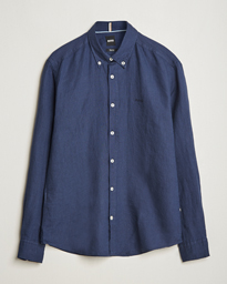 BOSS BLACK Liam Linen Shirt Dark Green