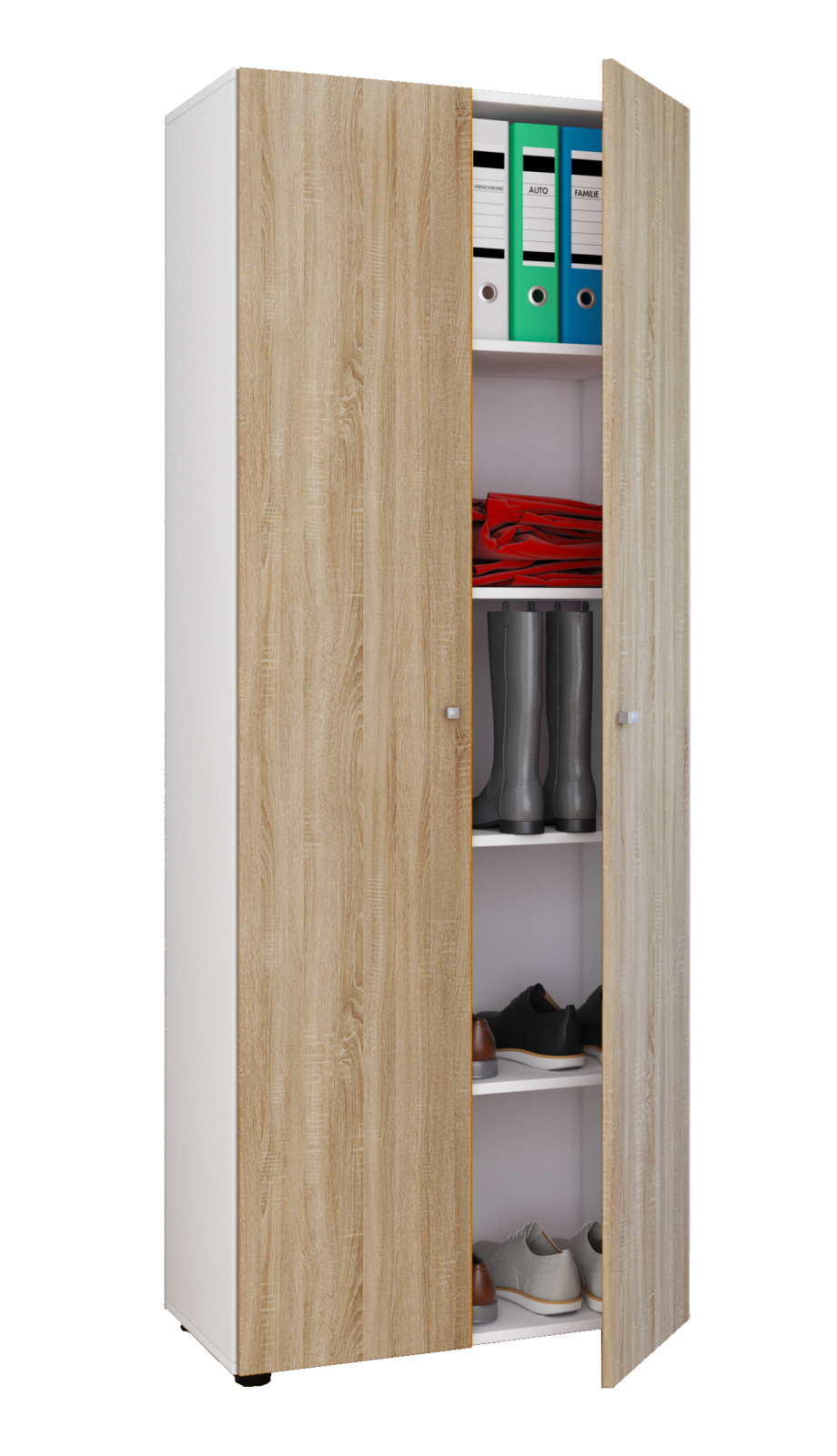 Haushaltsschrank VANDOL I-KOMBI - weiß-Sonoma Eiche - 70 cm breit