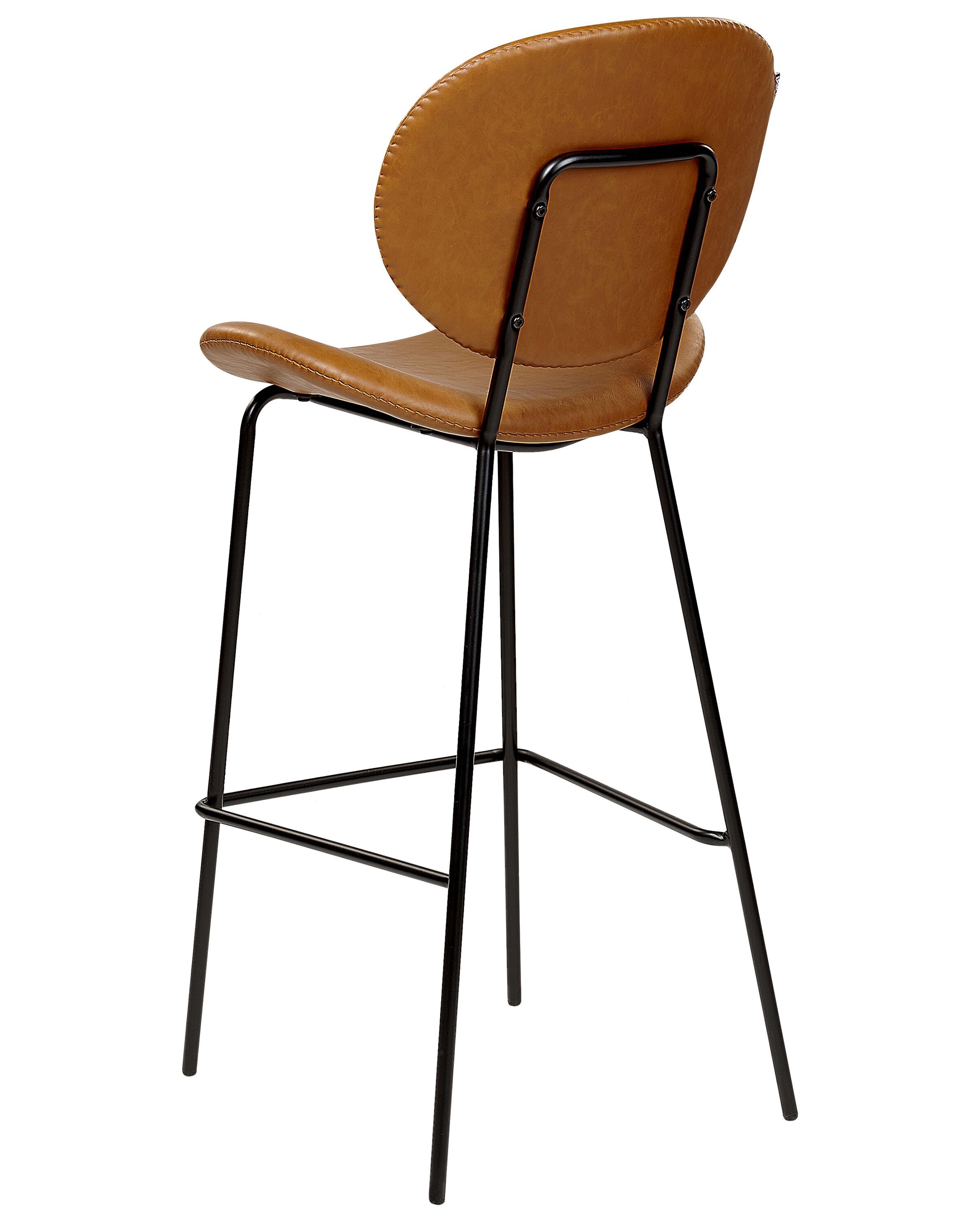 Set van 2 barstoelen LUANA Kunstleer Goudbruin