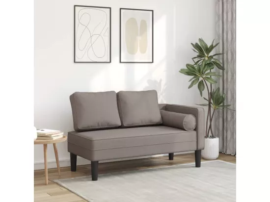 Prolenta Premium - Chaise longue avec coussins taupe tissu
