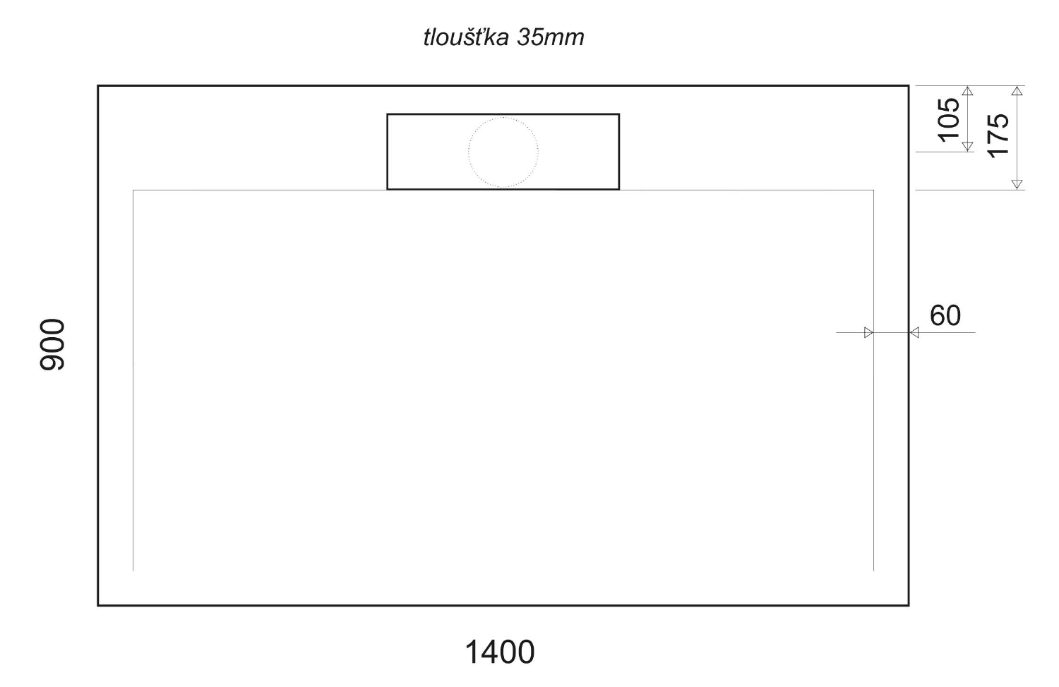 Gelco Irena rechthoekige douchebak antislip 140x90cm wit