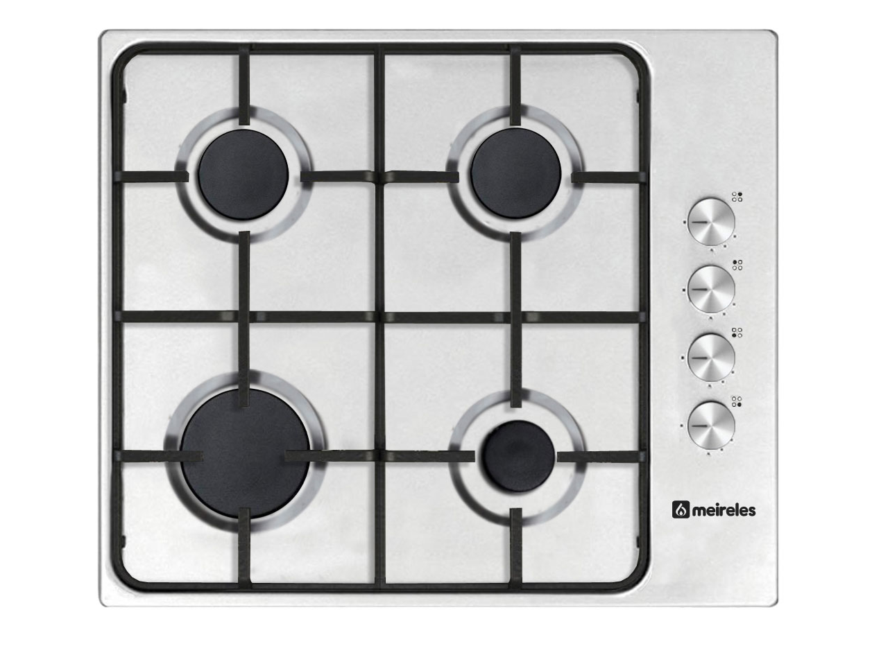 PLACA A GÁS MEIRELES MG 3640 X 60CM INOX 4 QUEIMADORES 60CM INOX